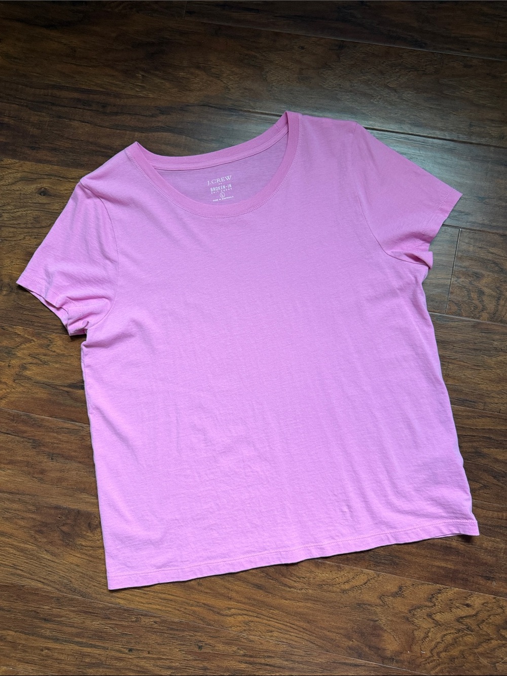 JCrew Pink “Broken In” Tee